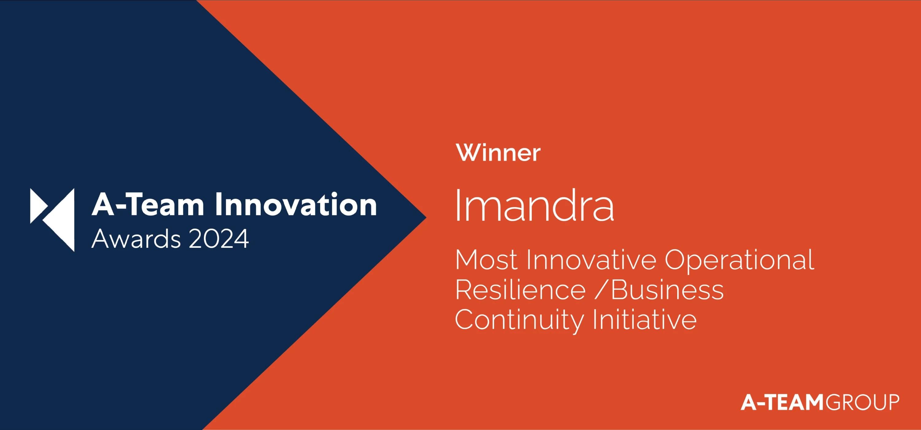 Imandra wins Most Innovative Operational Resilience/Business Continuity Initiative at the A-Team Innovation Awards